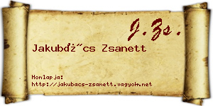 Jakubács Zsanett névjegykártya
